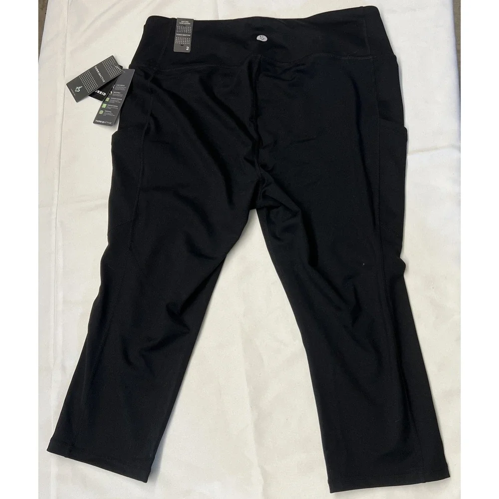 NEW 2X 18W 20W Torrid Active High Rise Capri Swim Legging Bottoms Black Plus NWT - Picture 1 of 6